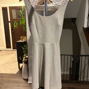 Aakaa Black and White Striped Mini Dress
